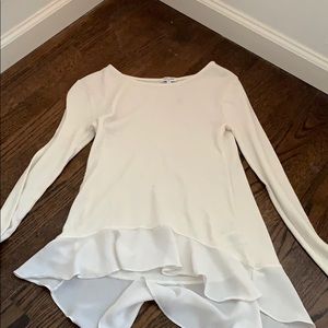 Splendid White Flowy Thermal Tee